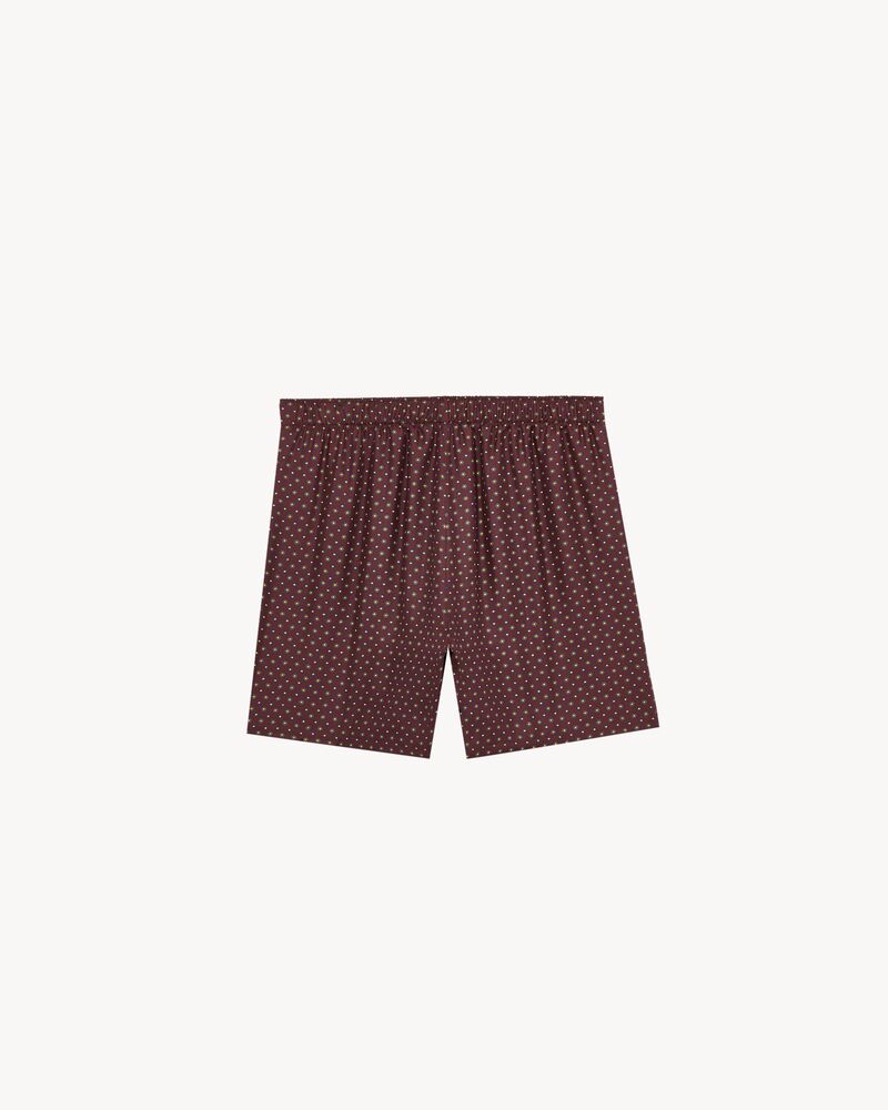 shorts in hexagon silk twill
