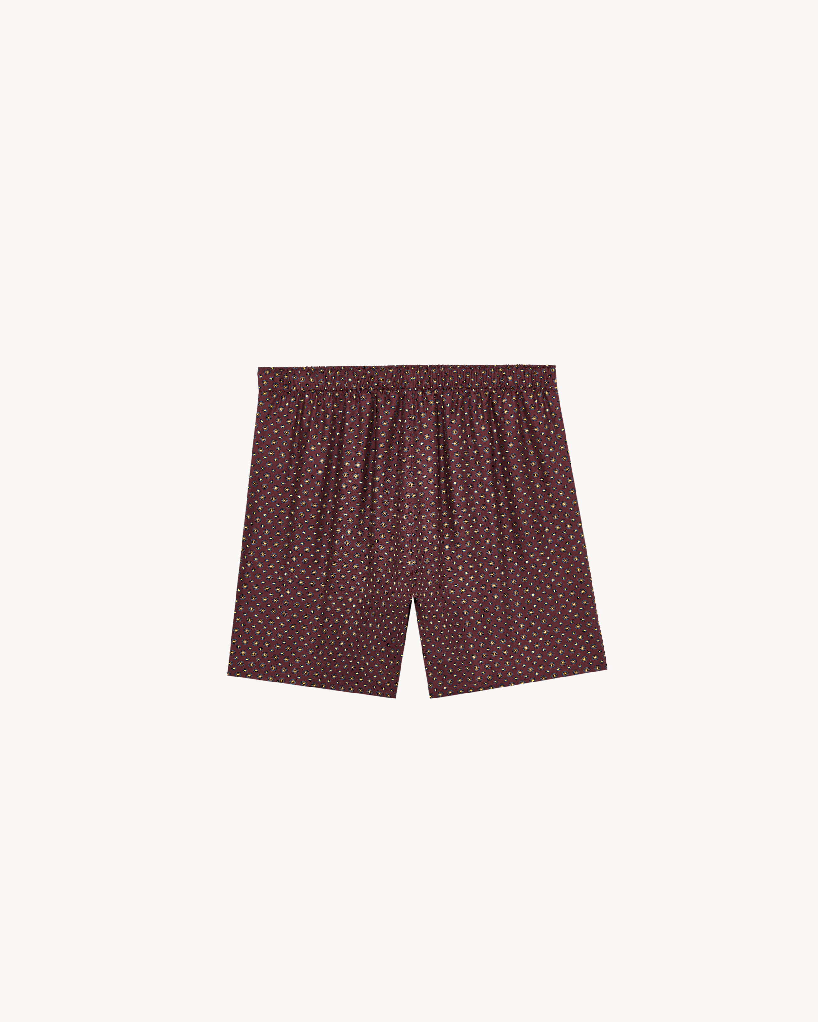 shorts in hexagon silk twill