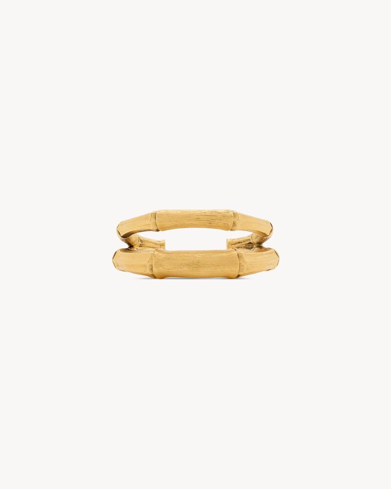 stacked bamboo cuff in metal