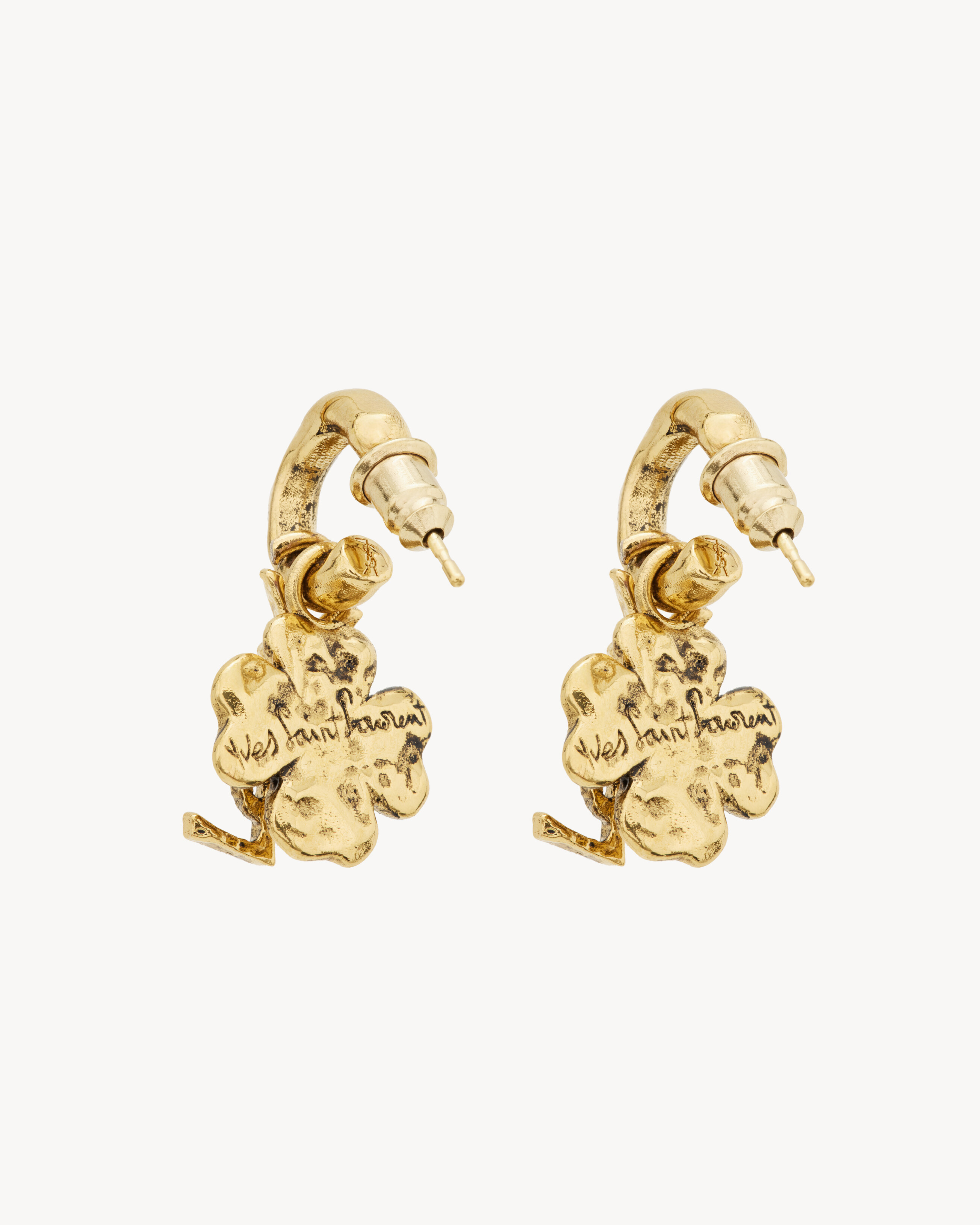 CASSANDRE lucky charm hoop earrings in metal