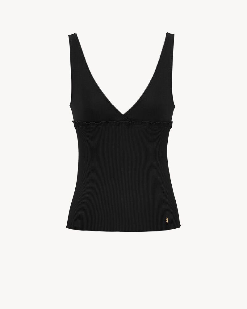 CASSANDRE tank top in ribbed silk jersey