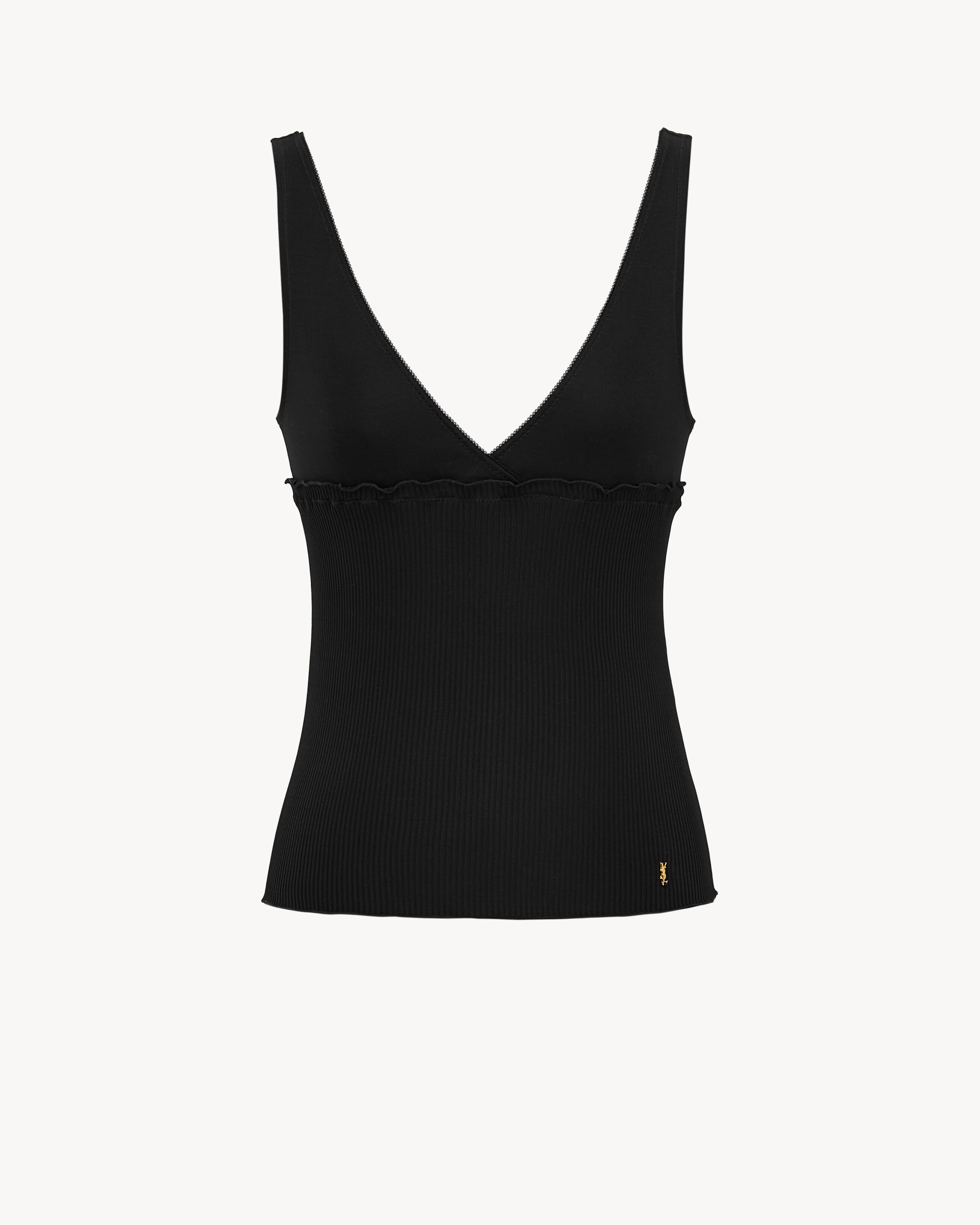 CASSANDRE tank top in ribbed silk jersey