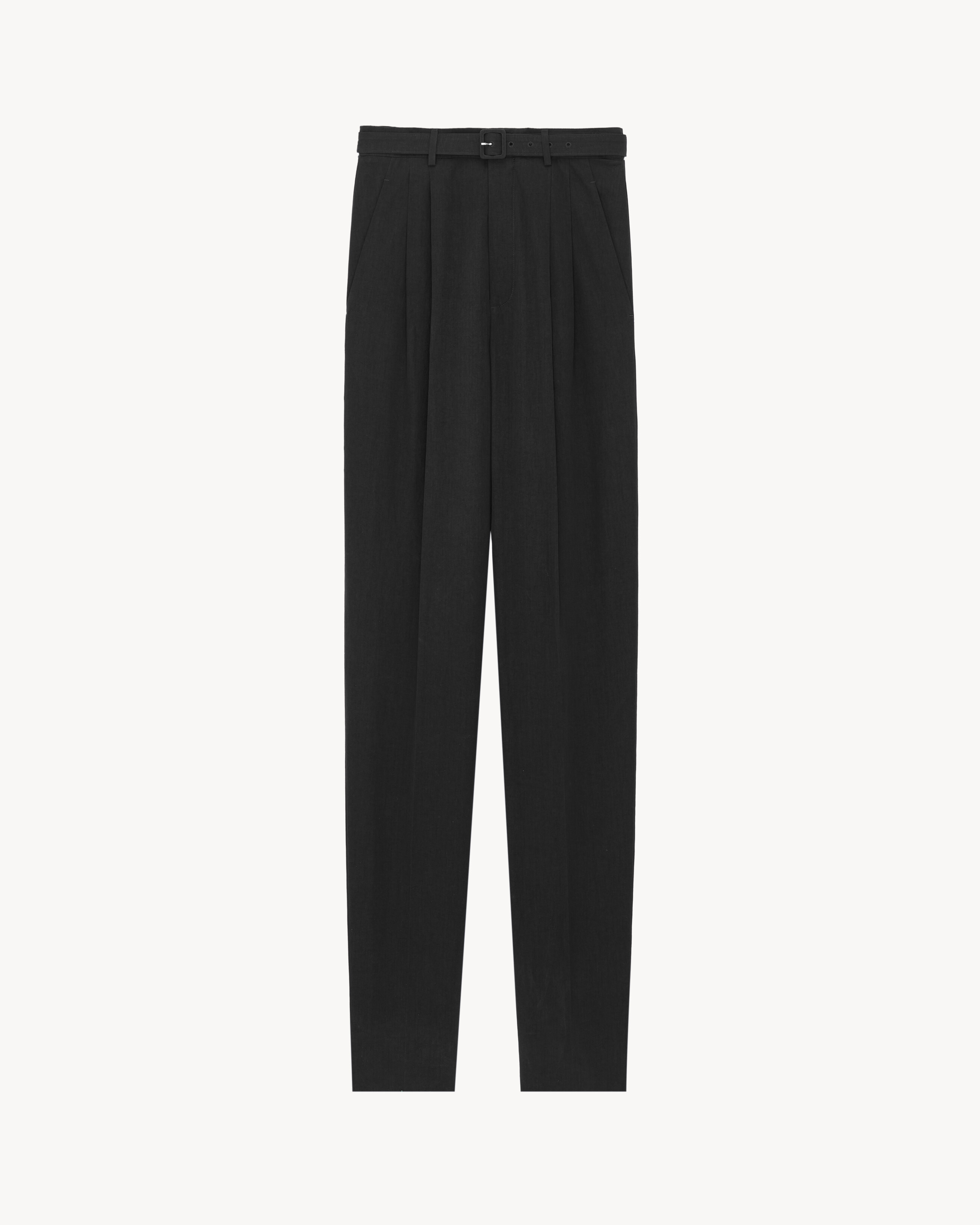 slim-fit pants in cotton poplin