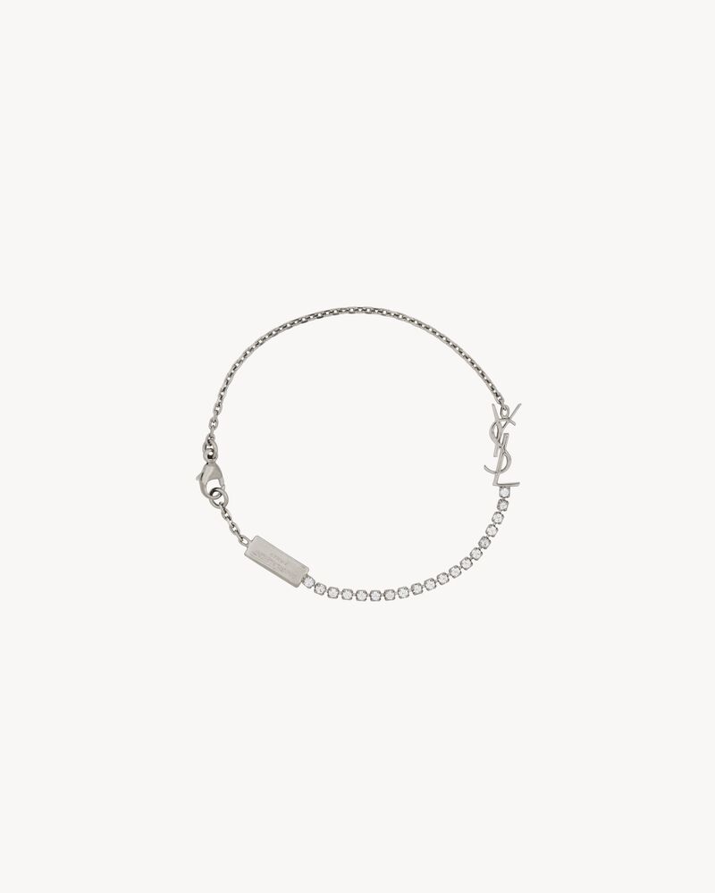 CASSANDRE CHARM BRACELET IN METAL AND RHINESTONE in Silver | Saint