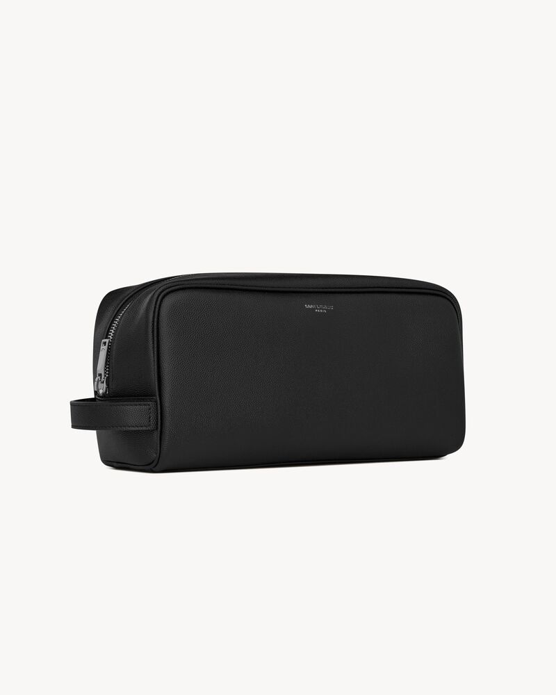 Saint Laurent ブラックケース SAINT LAURENT PARIS Grooming case in grain de poudre leather in