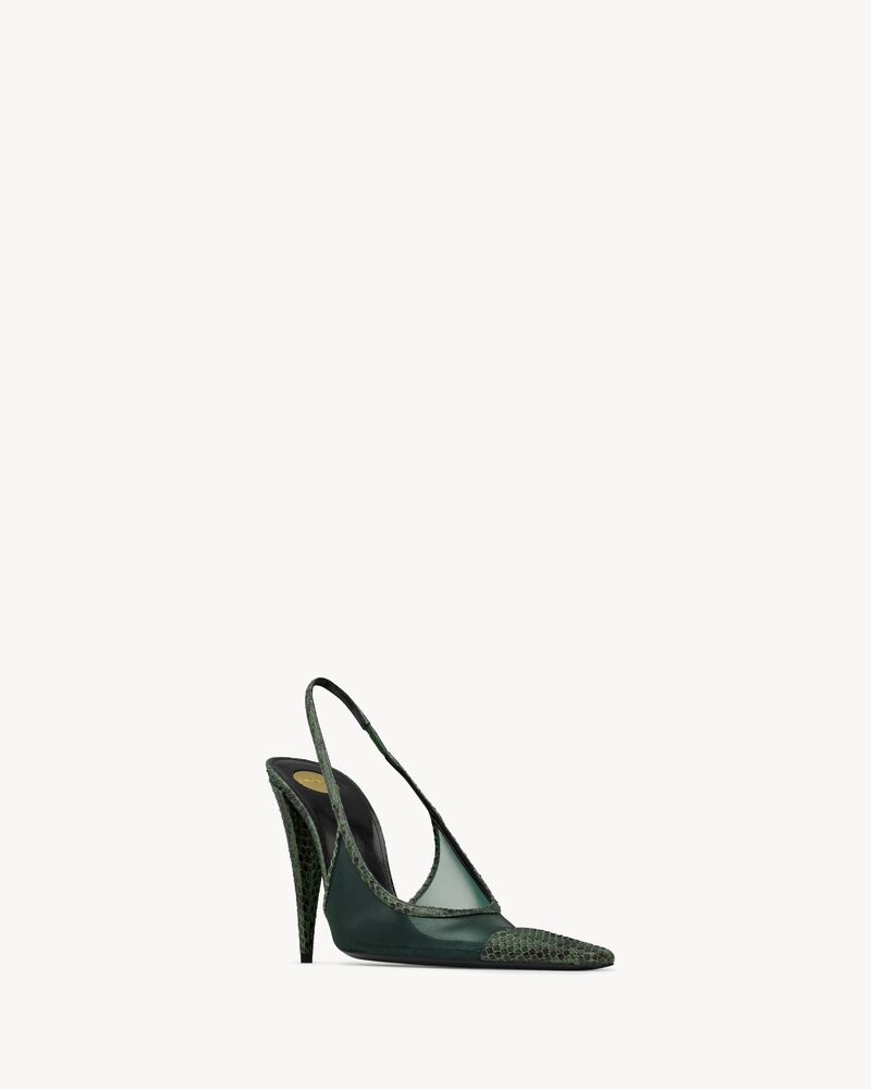 JEMA slingback pumps in mesh and python