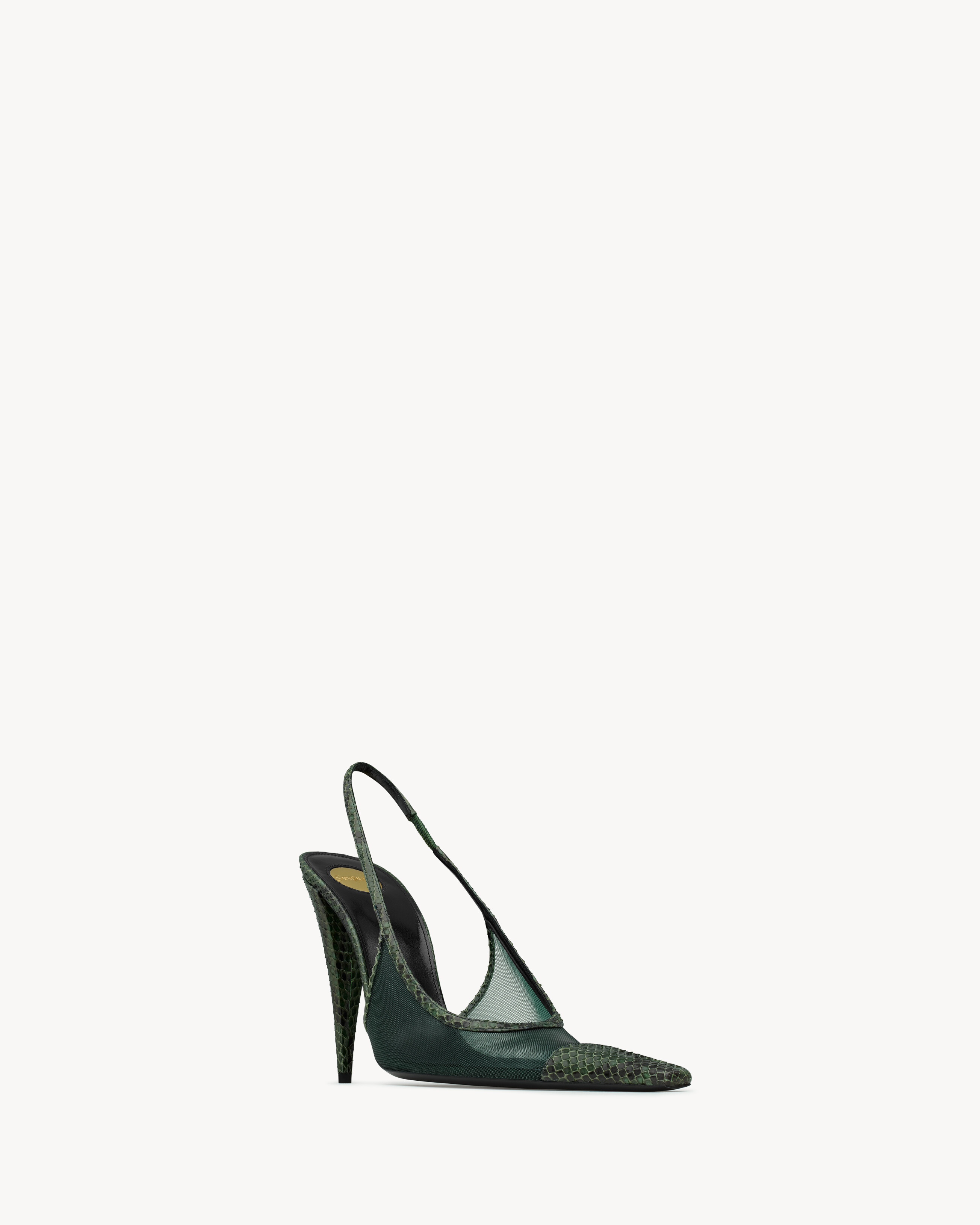 Zapatos de salón slingback Jema de malla y piel de pitón