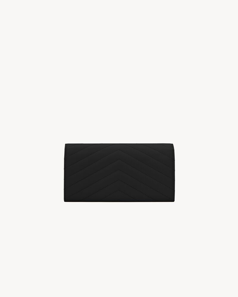 CASSANDRE large flap wallet de piel acolchada y repujada grain de poudre