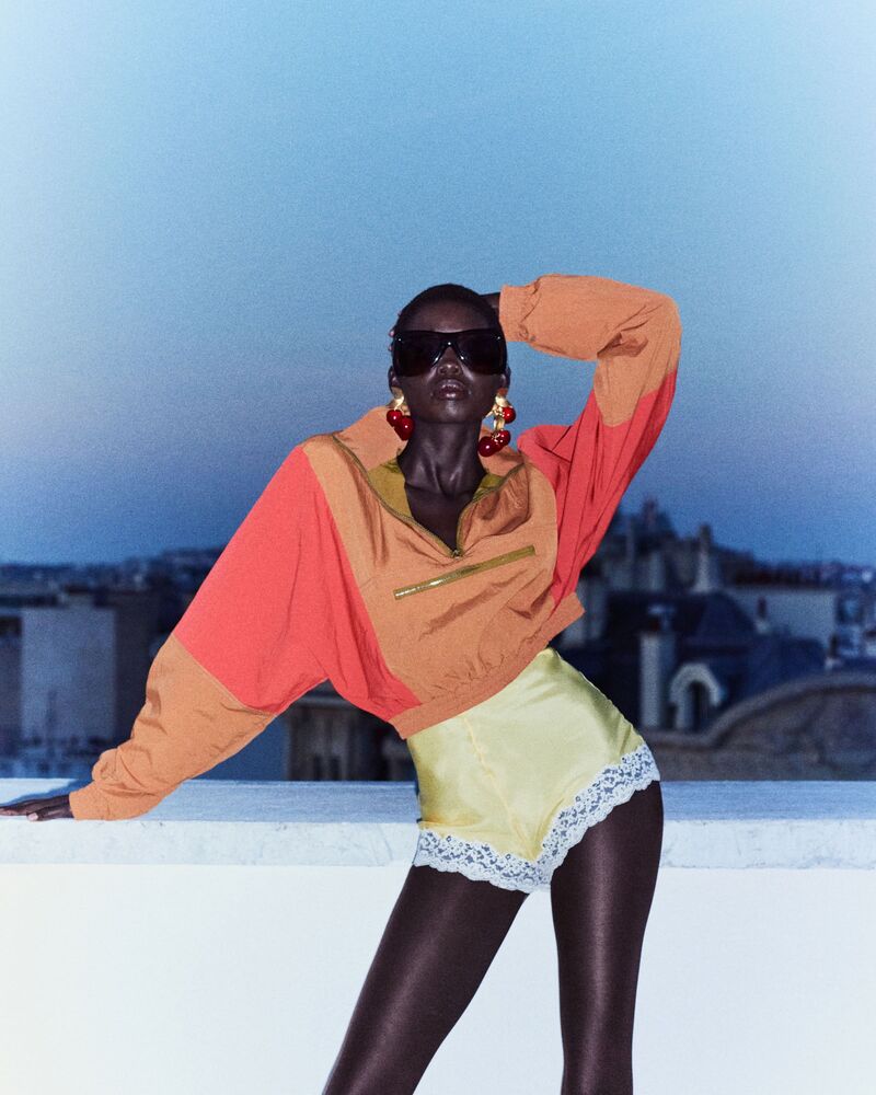 CASSANDRE cropped windbreaker in nylon faille