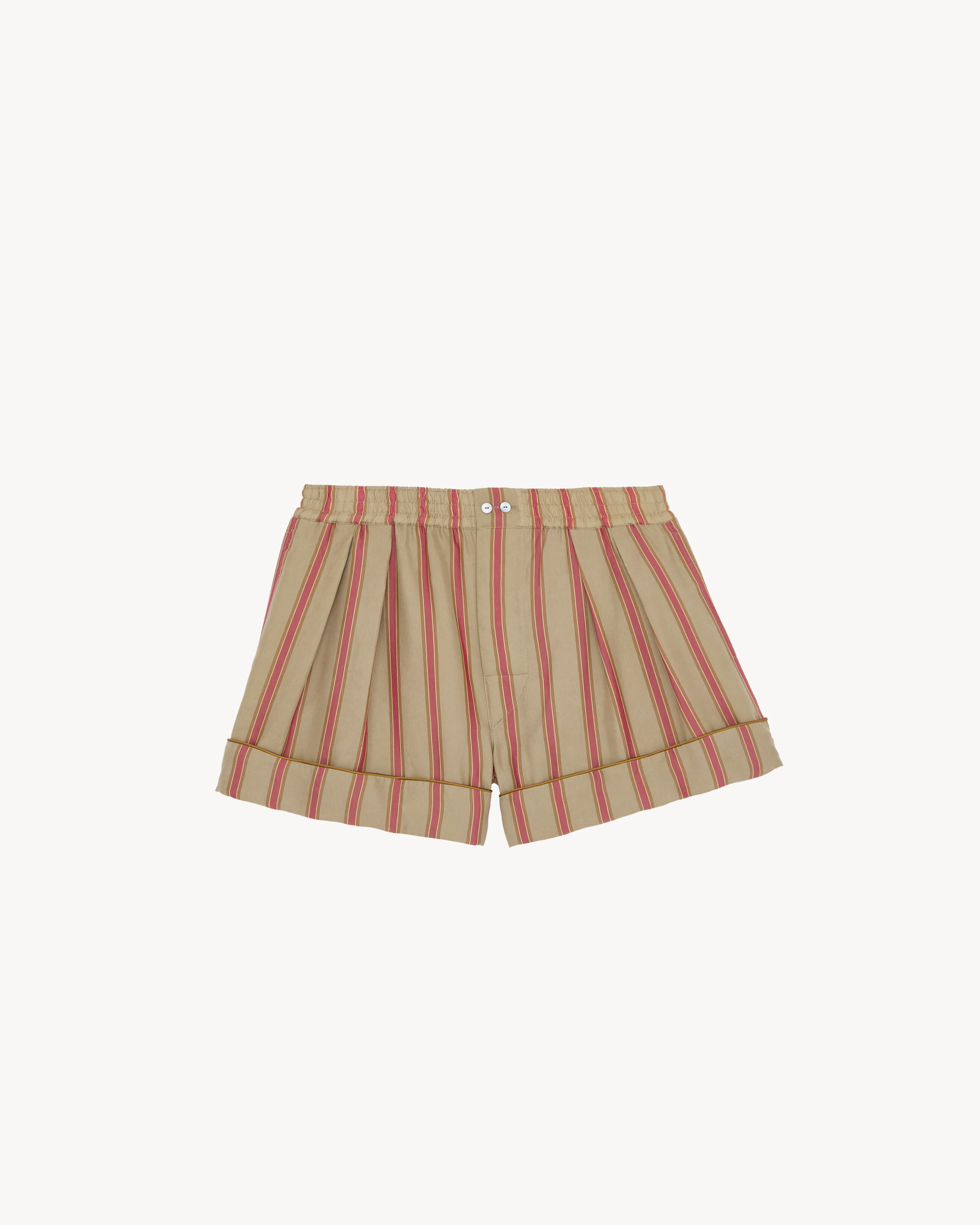 pajama shorts in striped twill