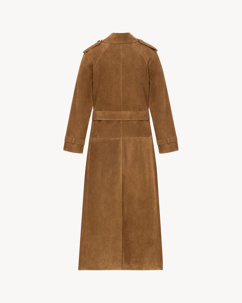 trench coat in suede