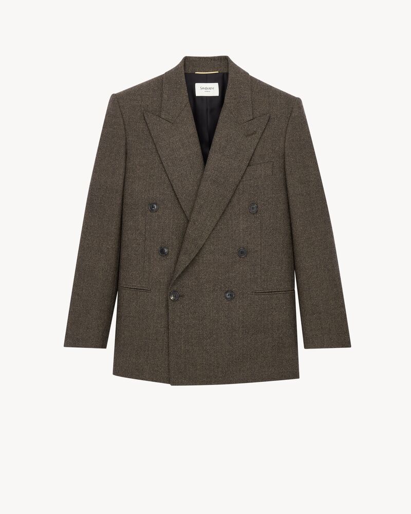 double-breasted jacket in herringbone wool