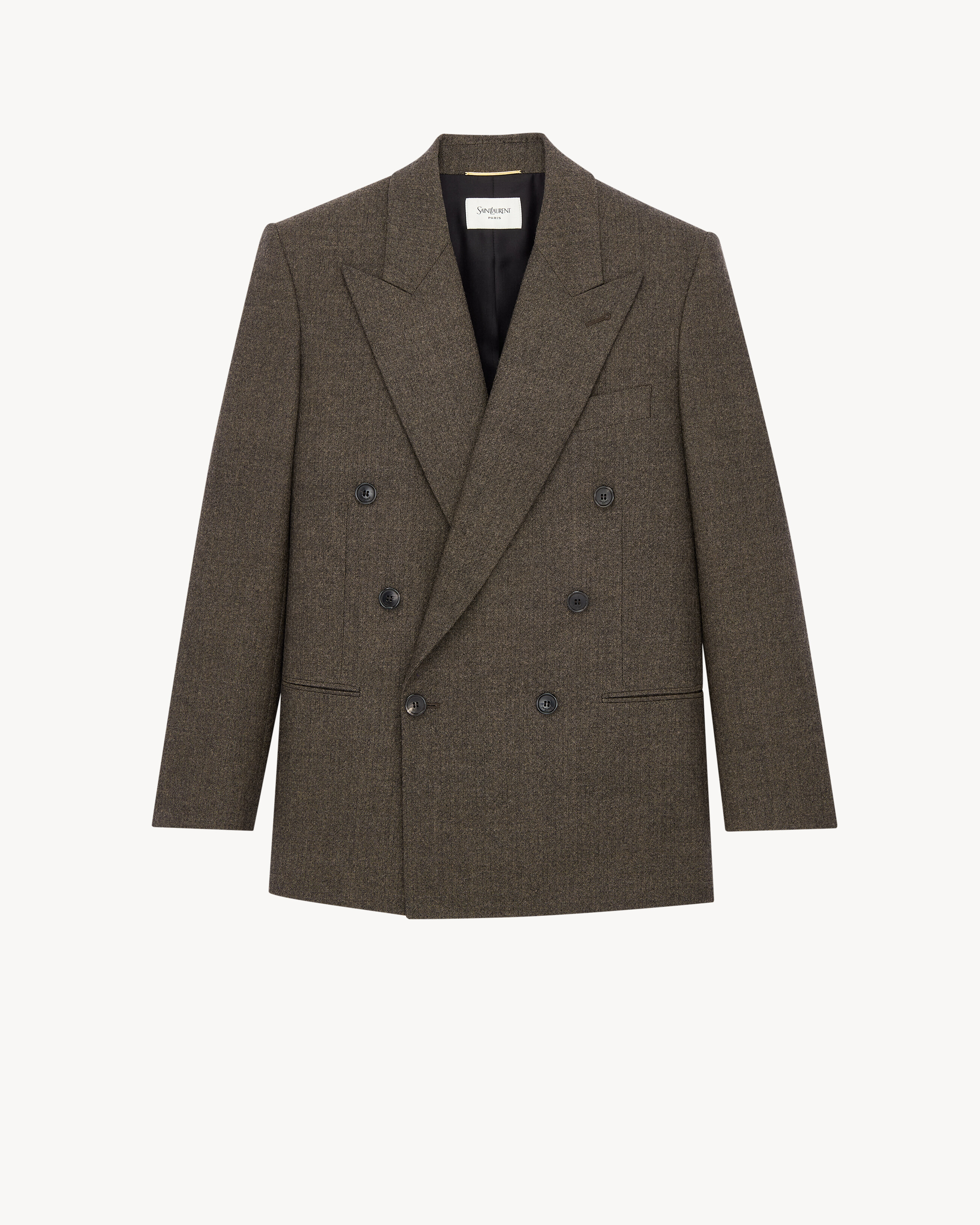 double-breasted jacket in herringbone wool