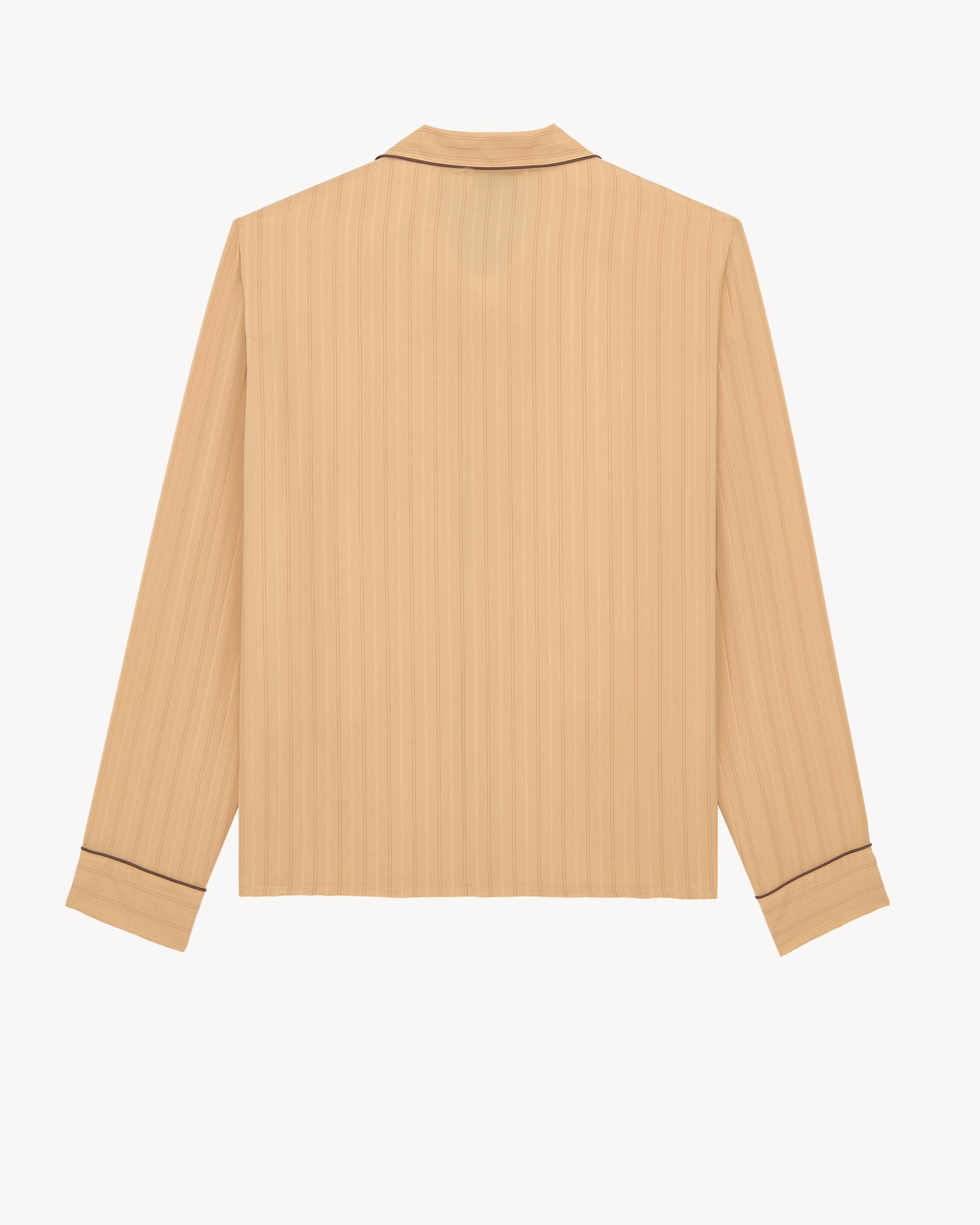 pajama top in striped silk