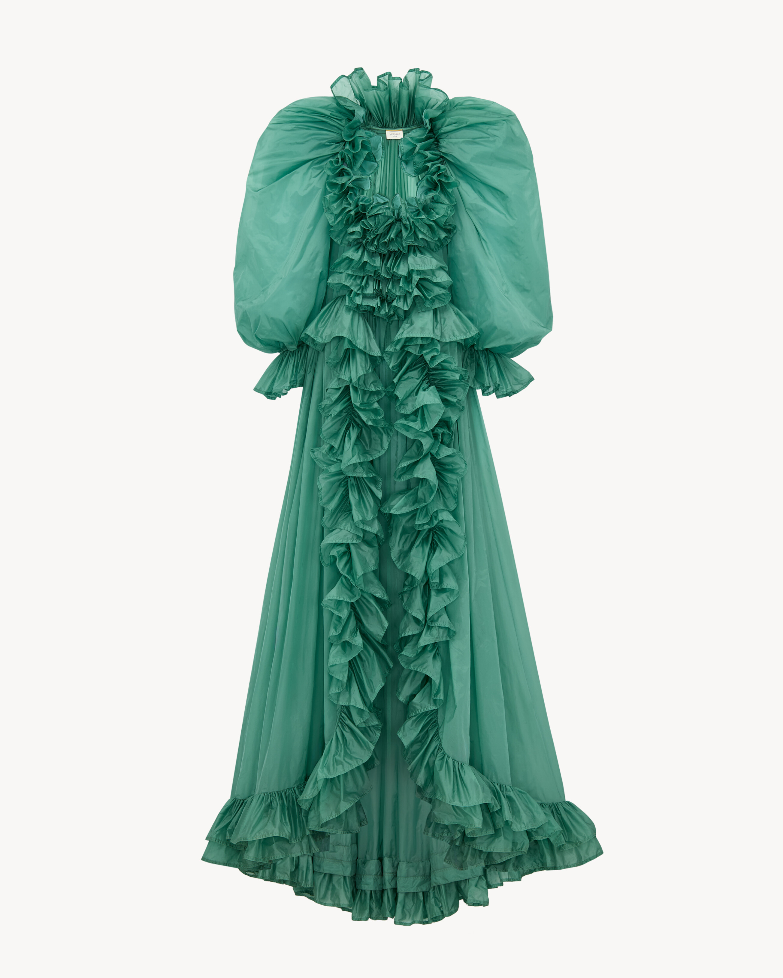 ruffled gown in nylon