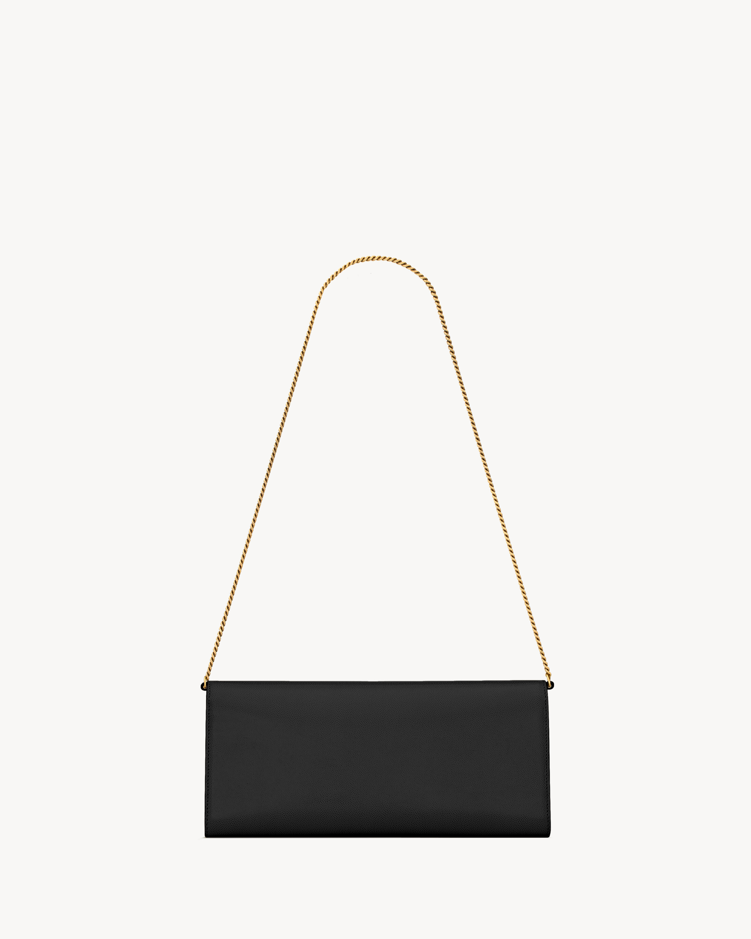 Black Saint Laurent Kate Clutch in grain de poudre leather