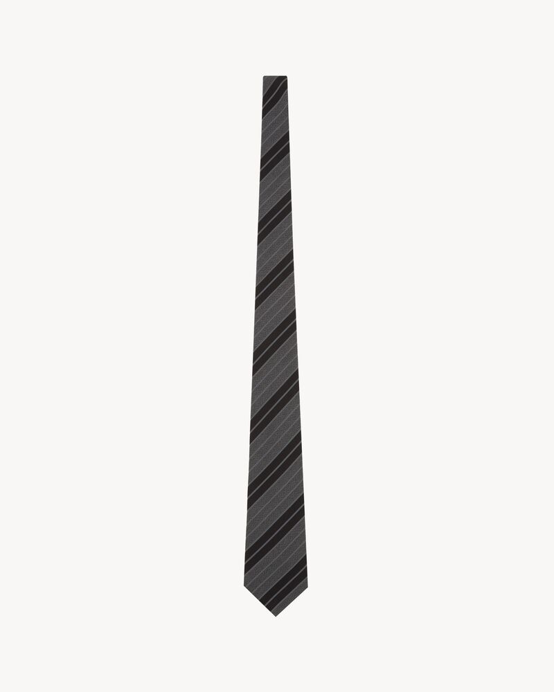 wide striped tie in silk jacquard