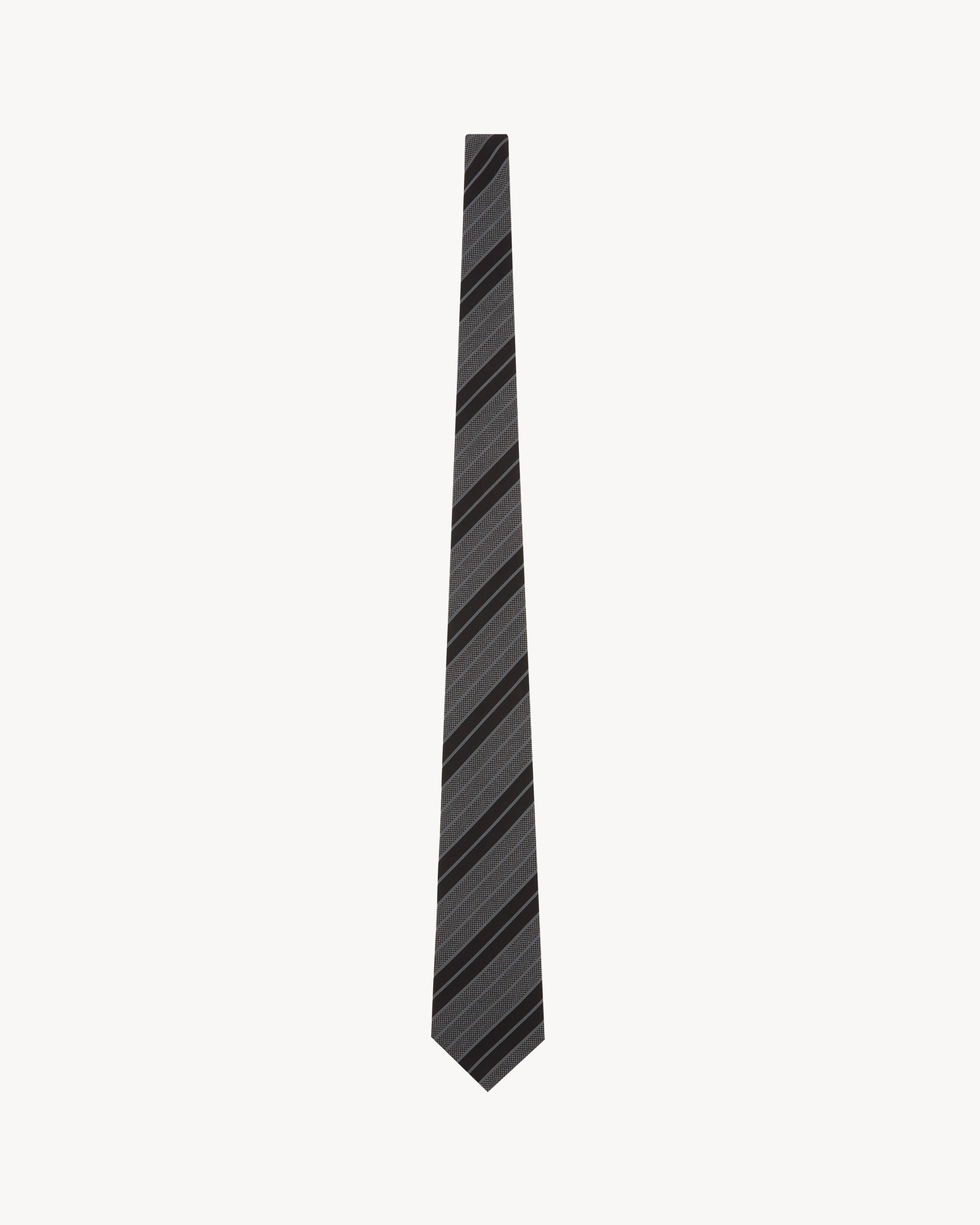 wide striped tie in silk jacquard
