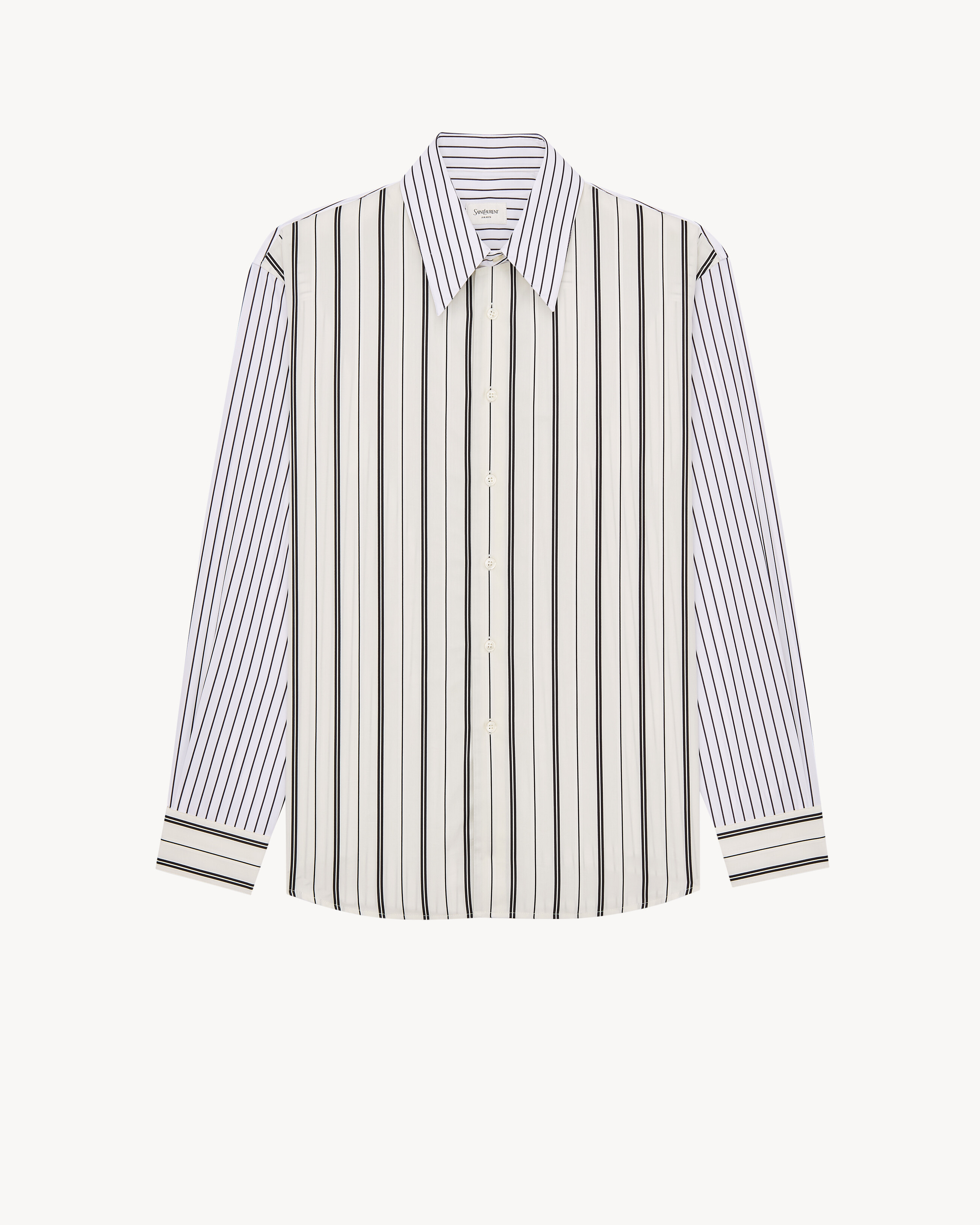 camisa winchester em popeline de algodão listrado acetinado