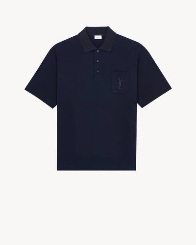 カサンドラ ポロシャツ（コットンピケ） ブルー | Saint Laurent | YSL JP