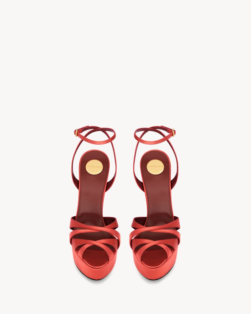 CHANDELLE platform sandals in satin crepe