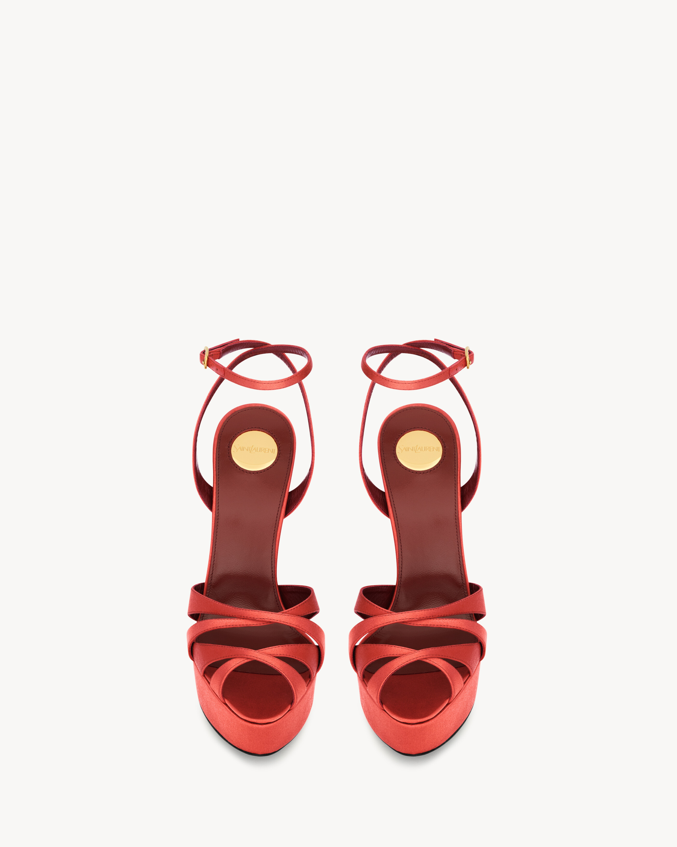 CHANDELLE platform sandals in satin crepe