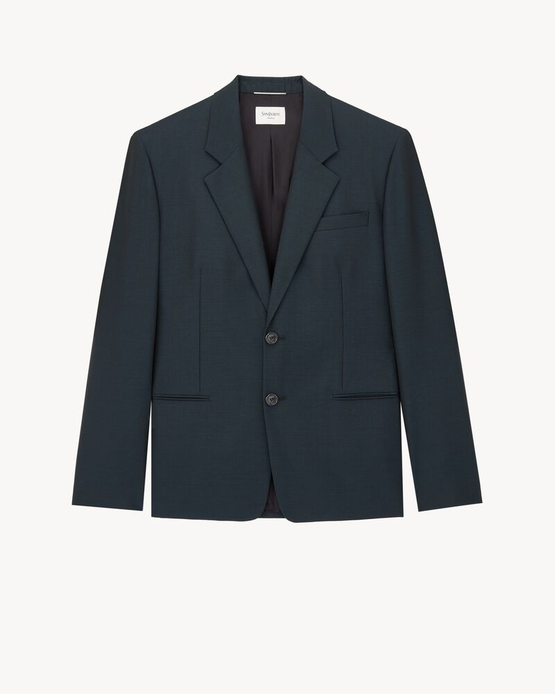 jacket in wool and mohair