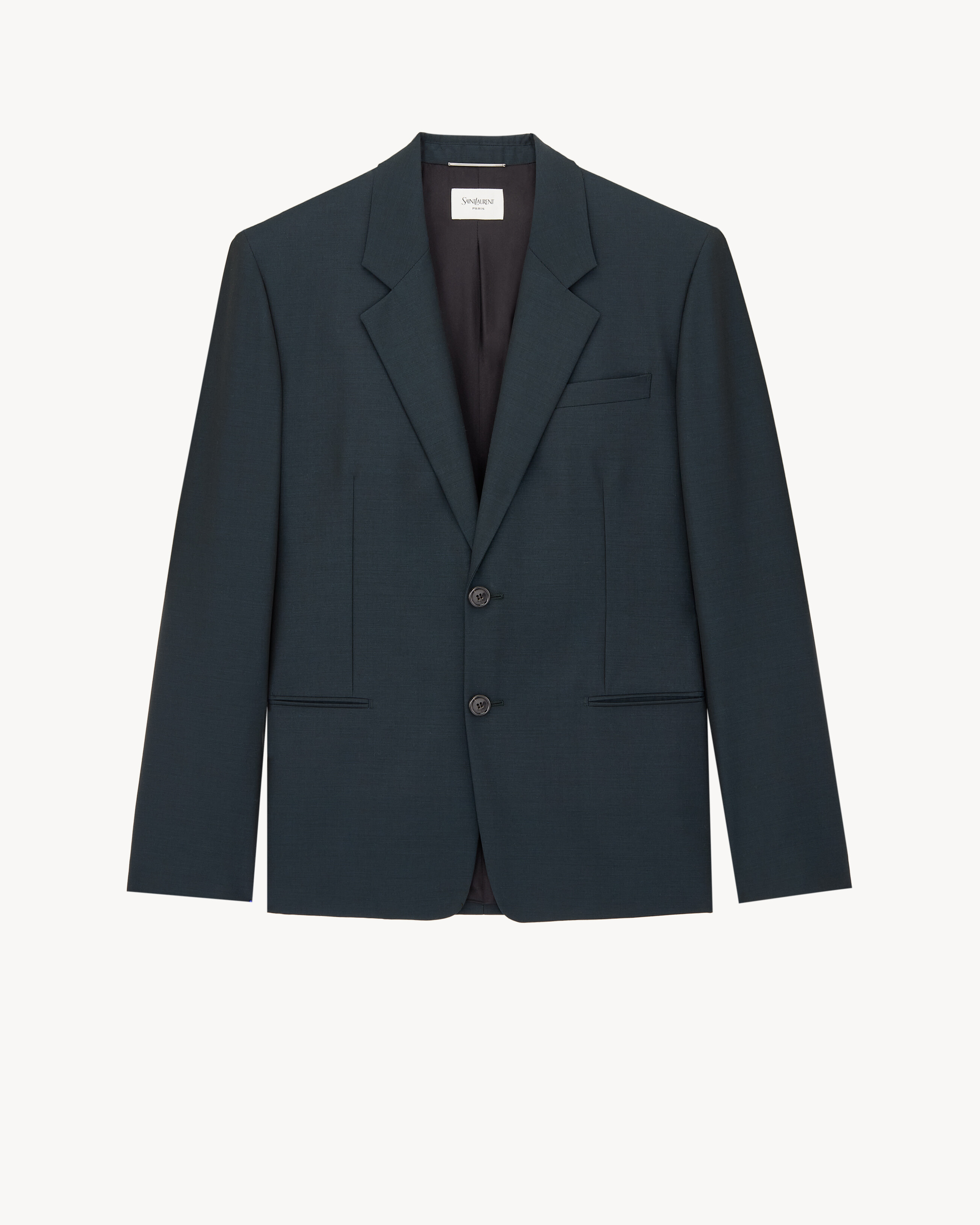 single-breasted jacket in wool and mohair