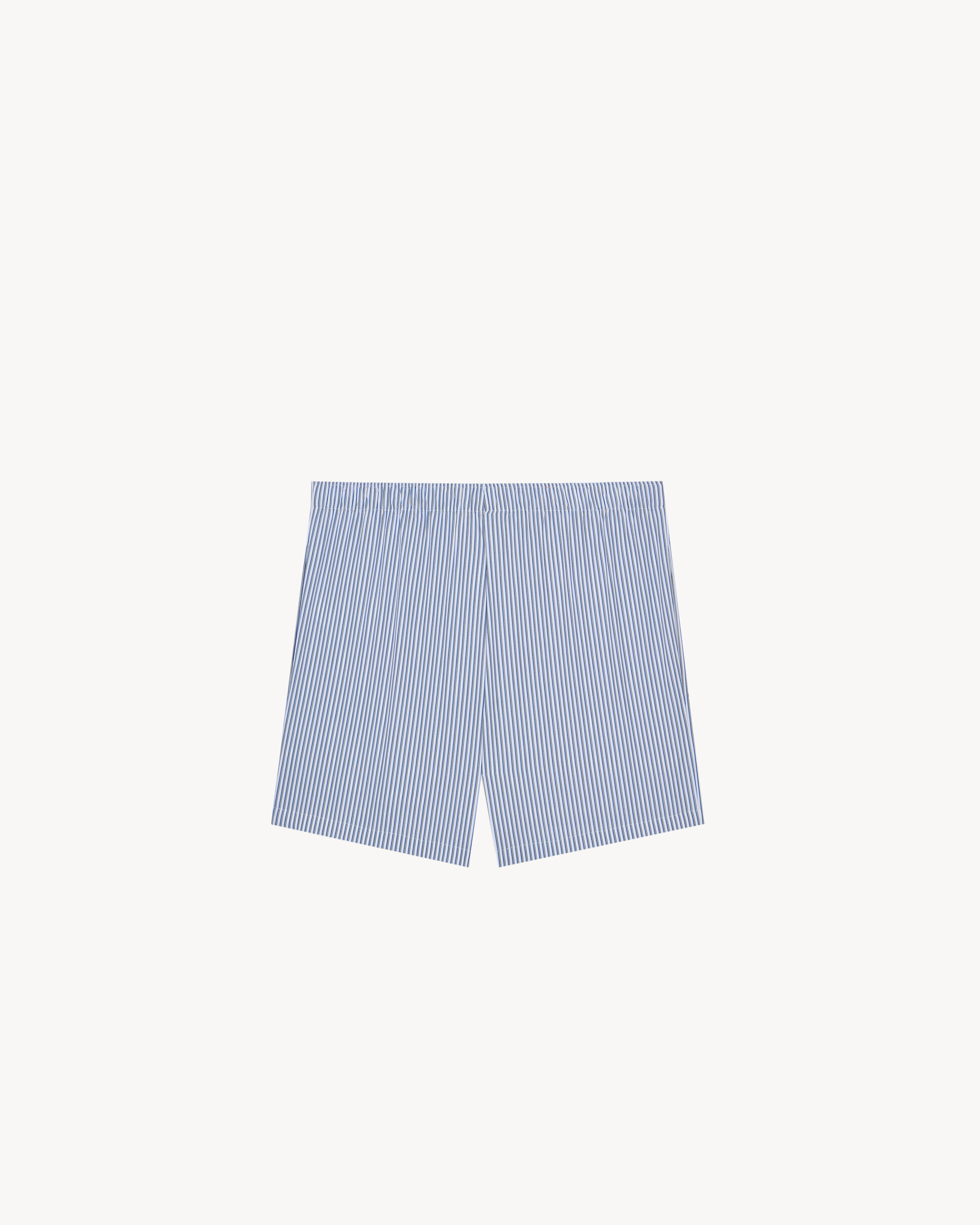 shorts in striped cotton poplin