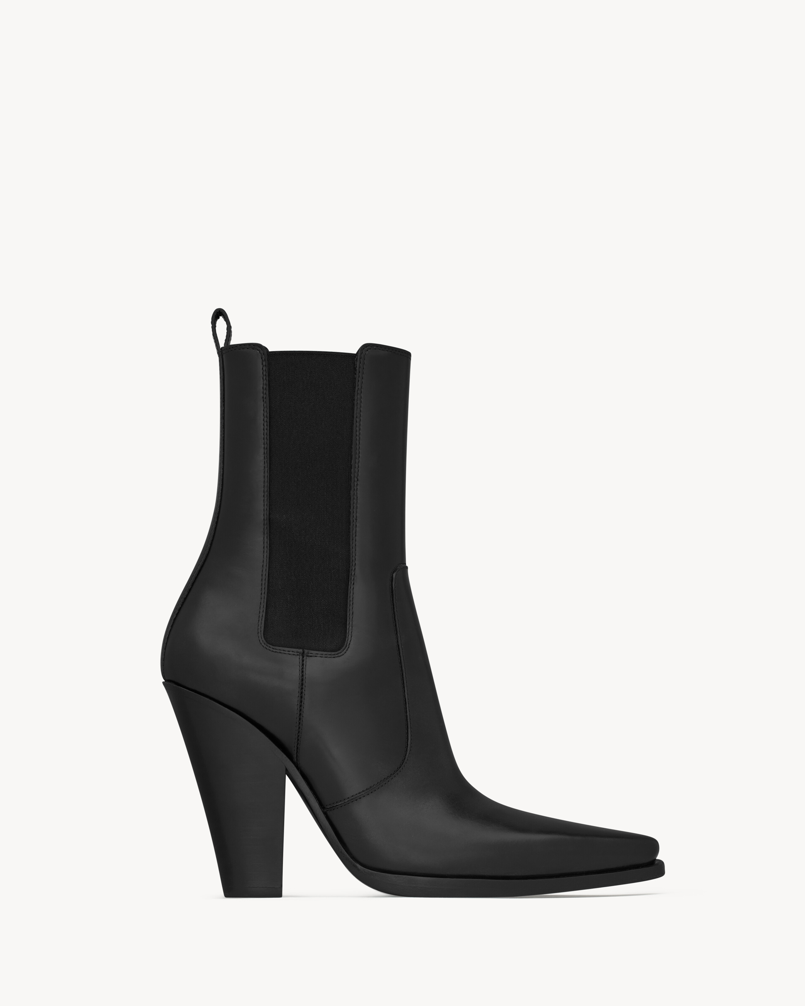 サンローラン　黒レザーブーツ 高ヒール　38 DYLAN チェルシー ブーツ（スムースレザー） ブラック | Saint Laurent