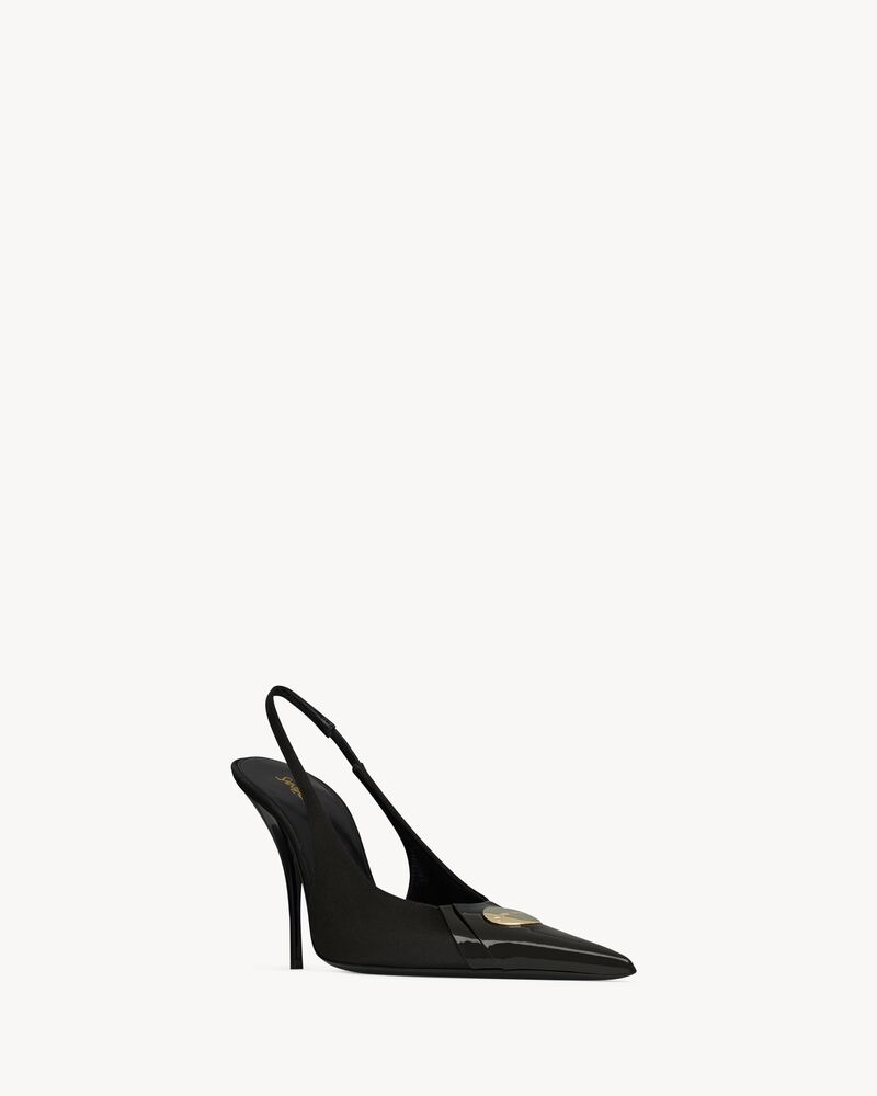 LOUIS slingback pumps in patent leather and satin