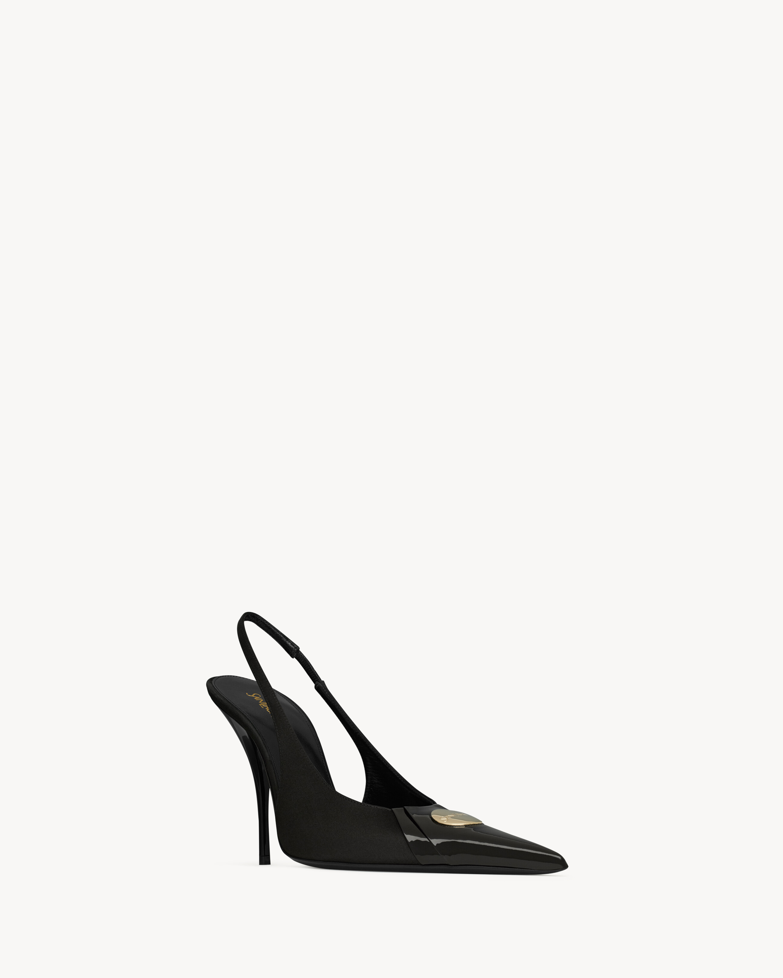 LOUIS slingback pumps in patent leather and satin