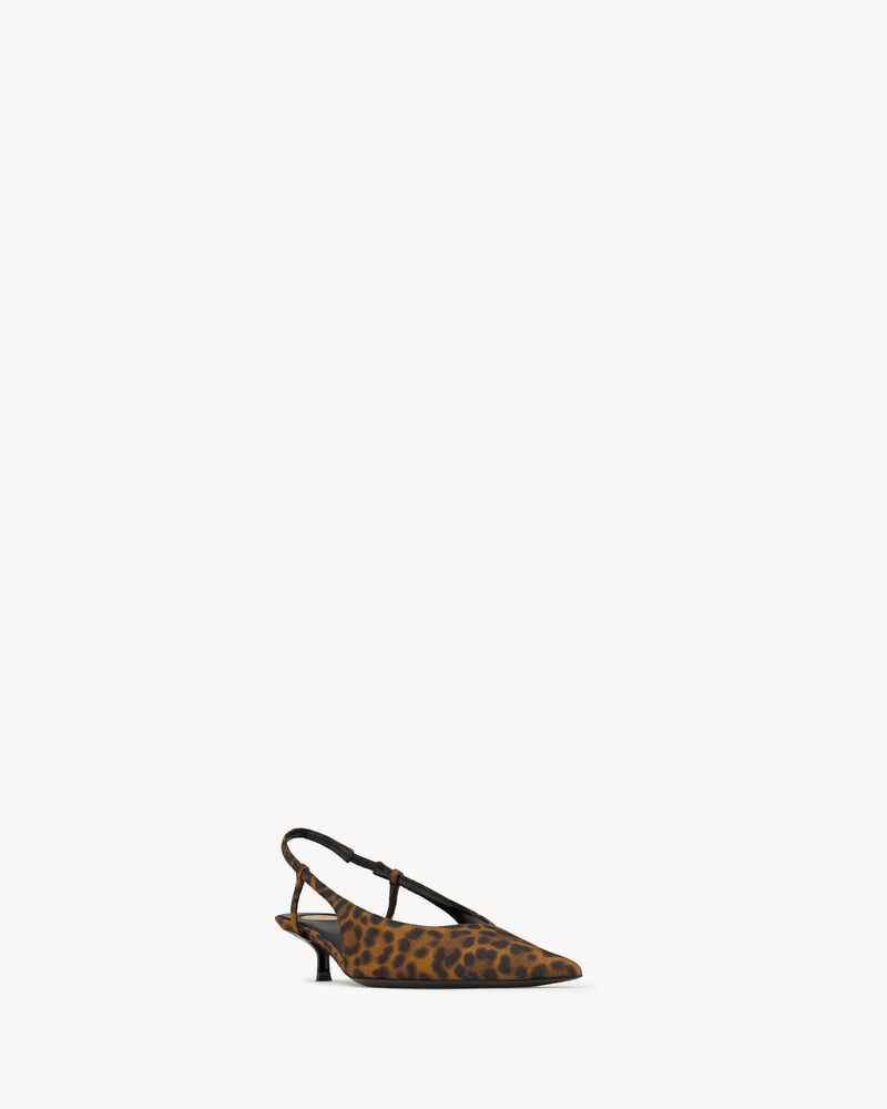 SECRET Slingback-Pumps aus Grosgrain in Leopardenoptik