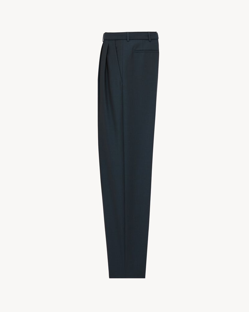 slim-fit pants in wool and mohair canvas