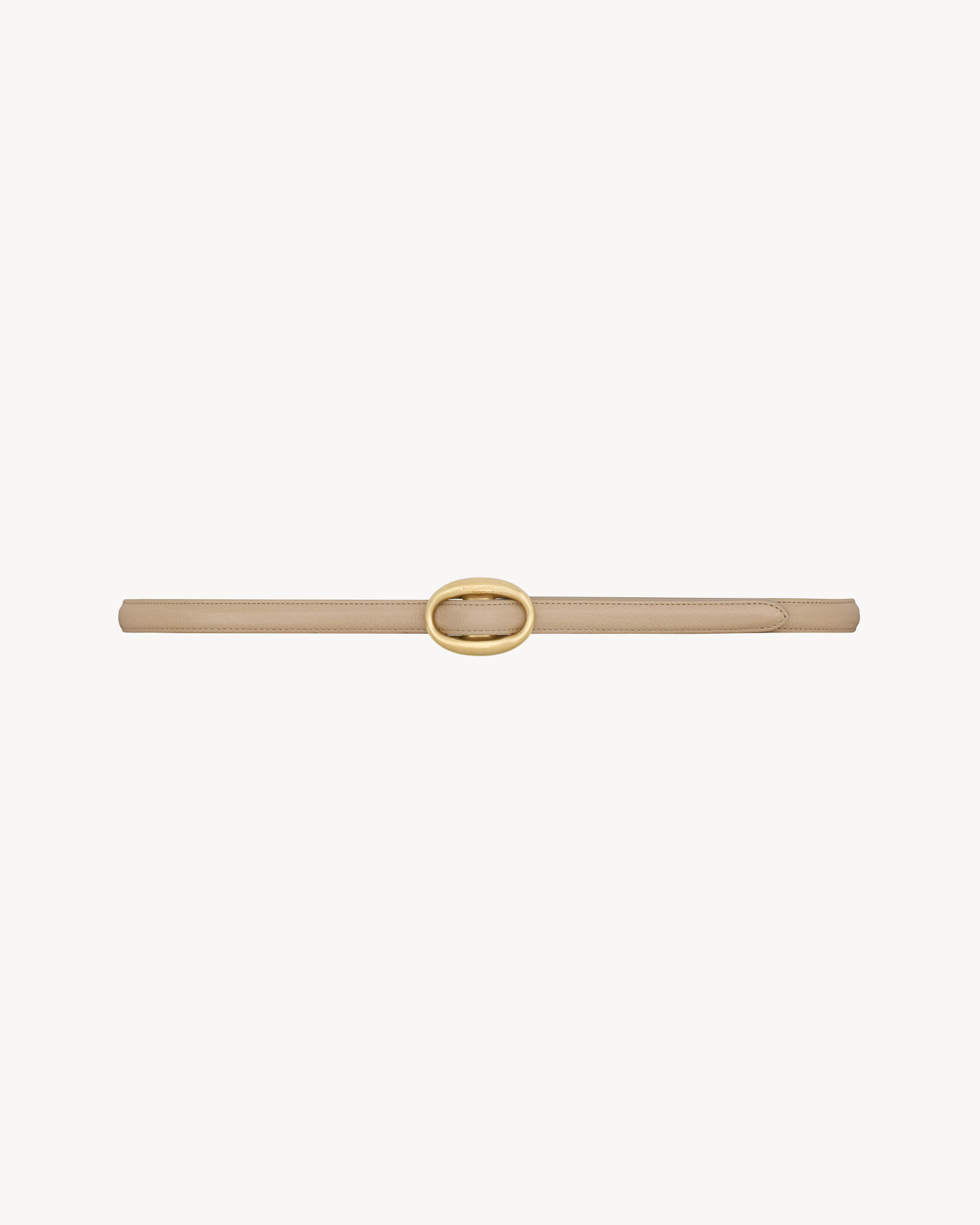 oval buckle thin reversible belt in smooth leather