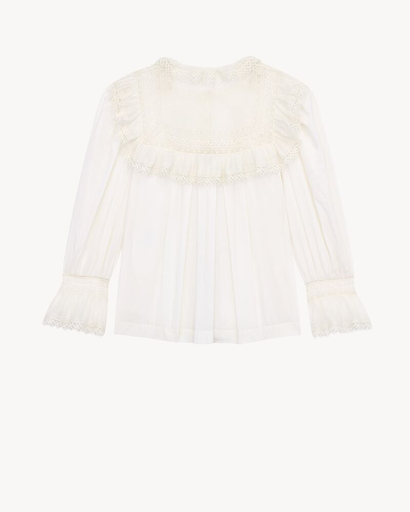 embroidered lace blouse in cotton voile