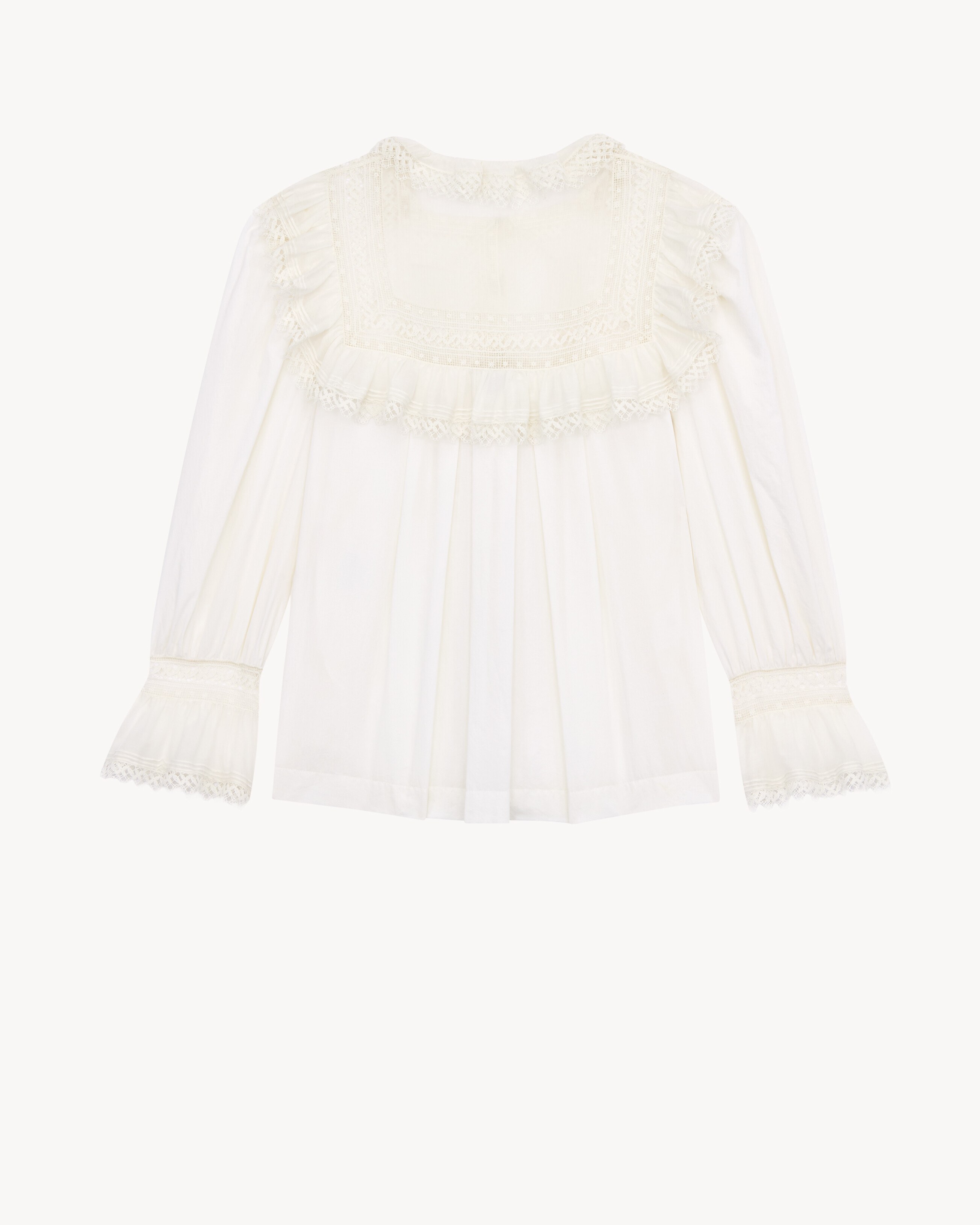 embroidered lace blouse in cotton voile
