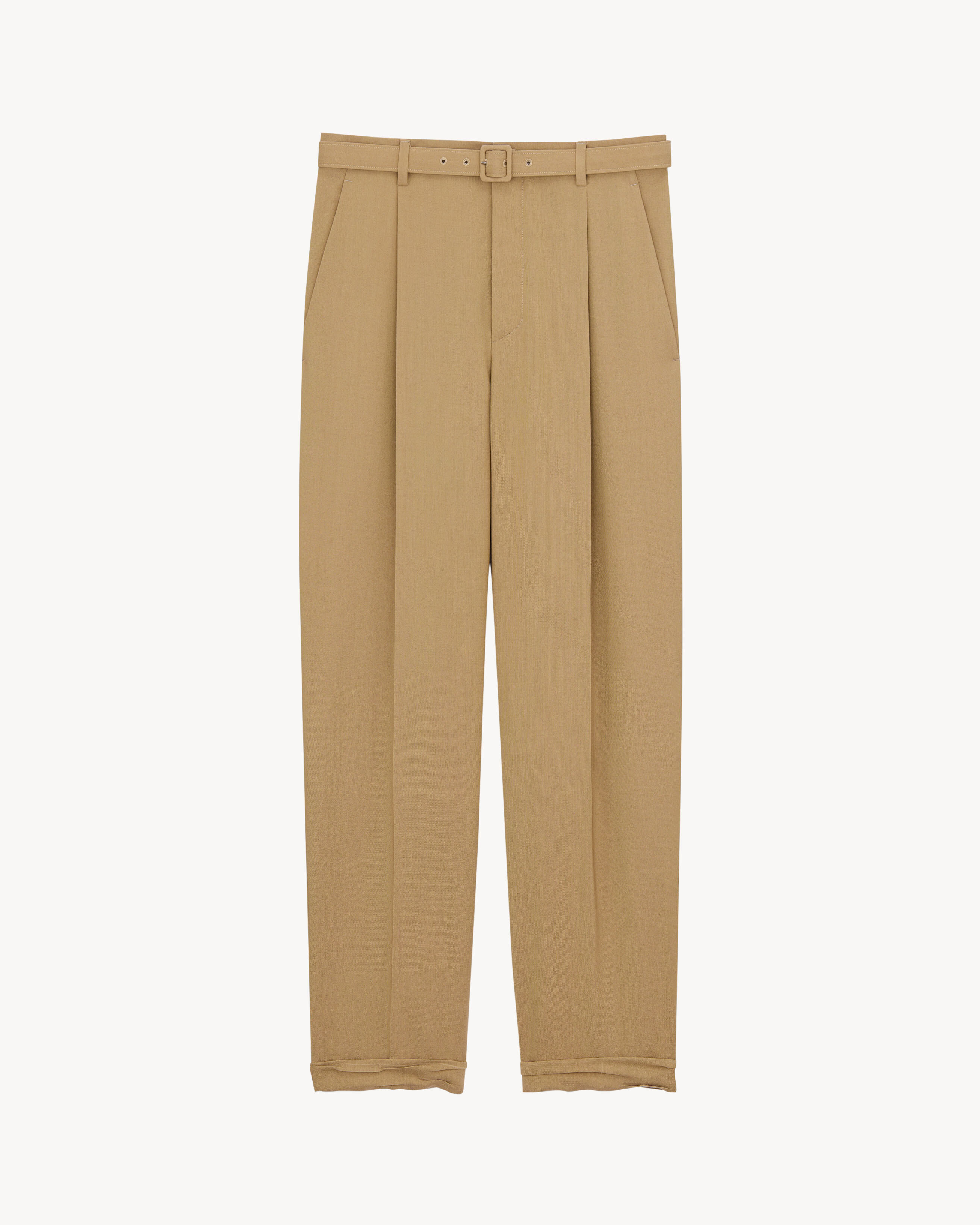 slim-fit pants in wool and mohair