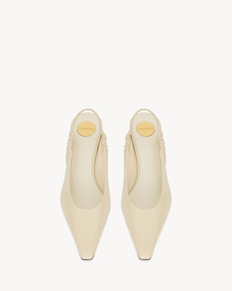 ANNE-MARIE slingback pumps in smooth leather in White | Saint