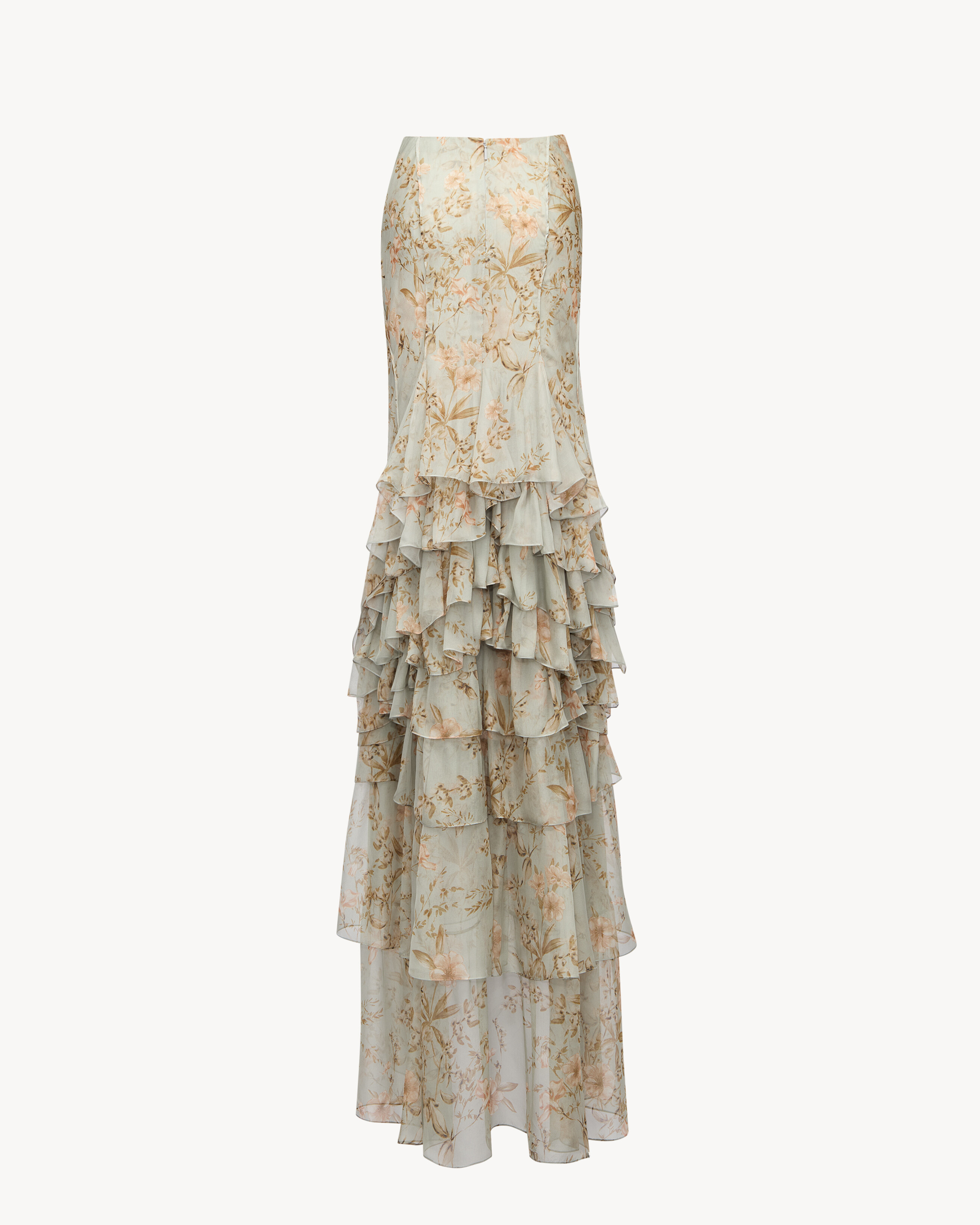 cascade skirt in floral silk muslin