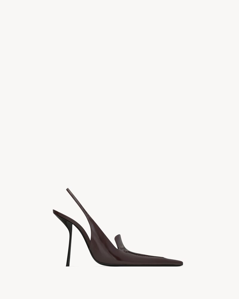 VOLTAIRE slingback pumps in glazed leather