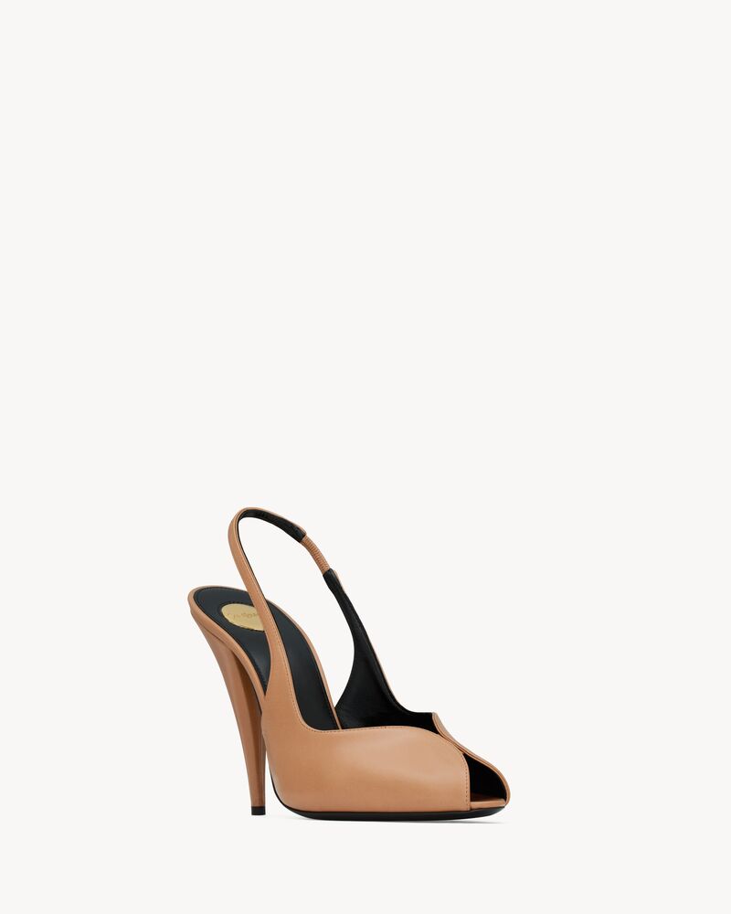 PAGE slingbacks en cuir lisse