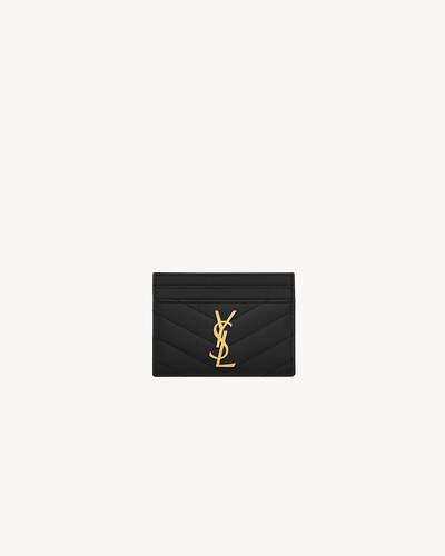CASSANDRE card case in crocodile-embossed shiny leather in Black