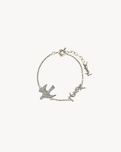CASSANDRE dove bracelet in zircon in Silver | Saint Laurent | YSL