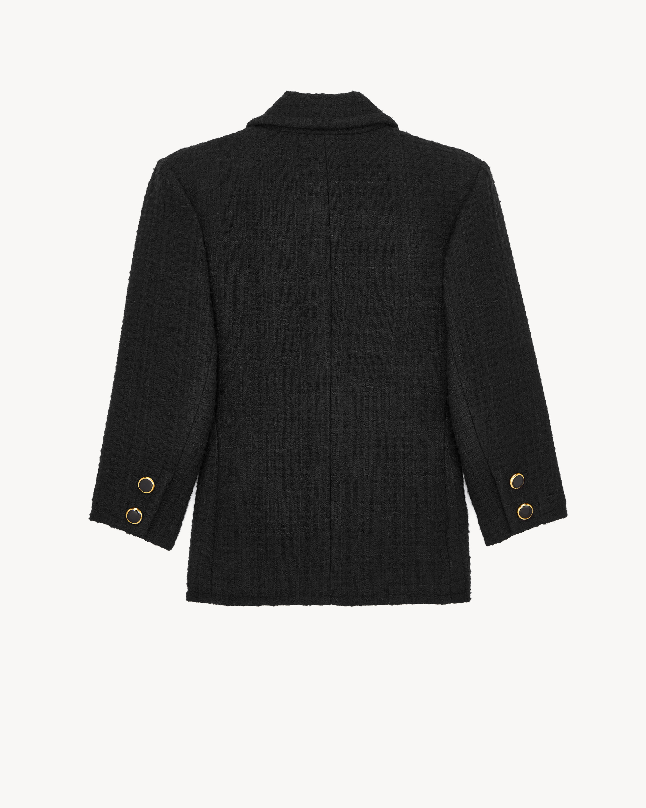 single-breasted jacket in tweed in Black | Saint Laurent | YSL EN-MC