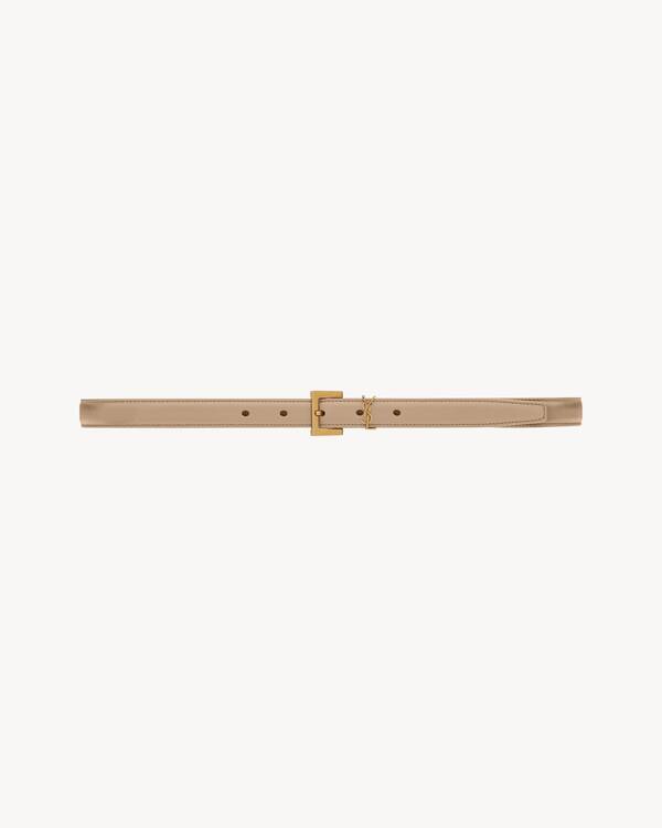 CASSANDRE CINTURA SOTTILE CON FIBBIA QUADRATA IN PELLE BOX SAINT LAURENT