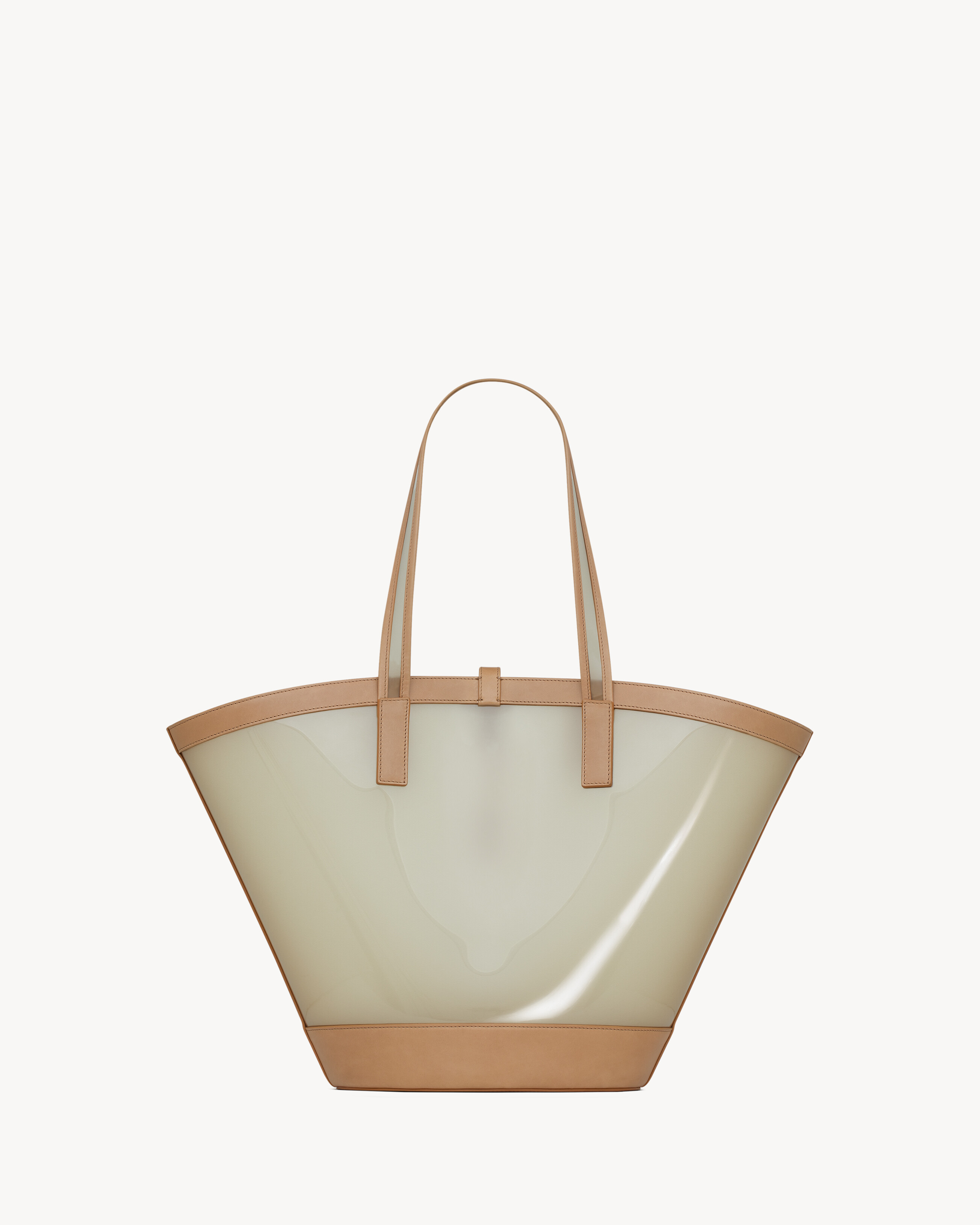 PANIER medium en vinyle et cuir à tannage végétal