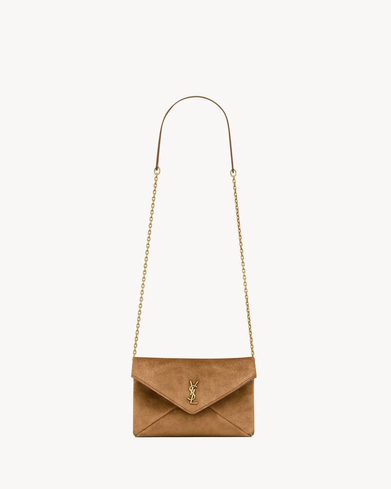 CASSANDRE small chain pouch in suede