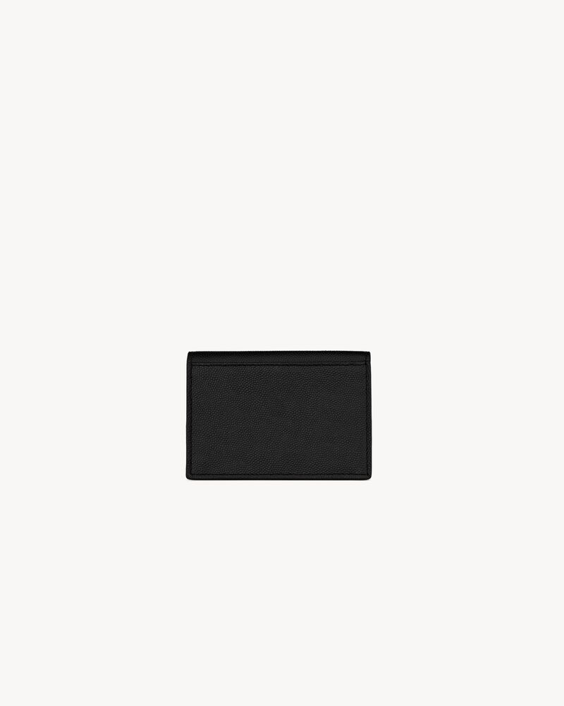 SAINT LAURENT PARIS Business card holder with flap in grain de poudre leather