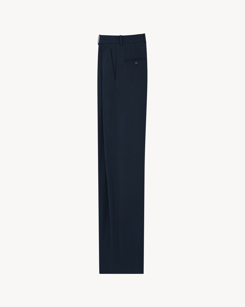wide-leg pants in wool gabardine